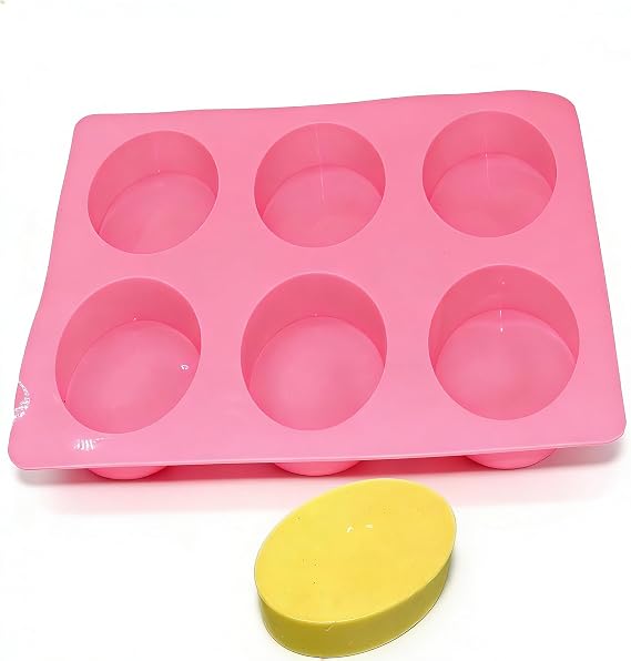 X-Haibei Oval Basic Glossy Soap Lotion Bar Silicone Mold Shaving Soap Making 3oz per Cell