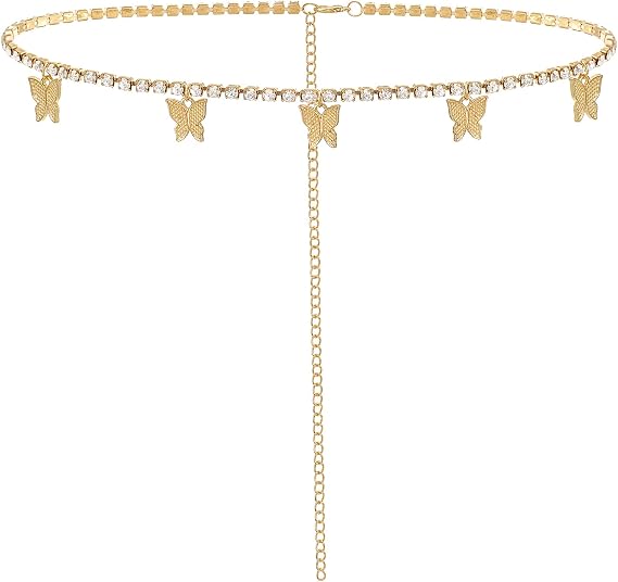 Waist Chain for Women Metal Waist Belt Body Chains Jewelry for Dress Jeans