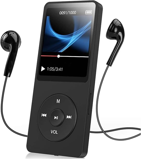 MP3 Player, Portable MP3 Mp4 Music Player with Bluetooth 5.0, HiFi Stereo Ultra Thin Music Player Digital LCD 1.77 Inch Screen, Support FM Radio, Voice Recording No Memory Card