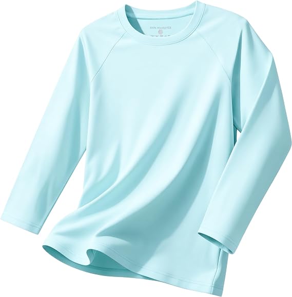 Silenroar Boys Long Sleeve Athletic Shirts Kids Active Wear Youth Dry Fit