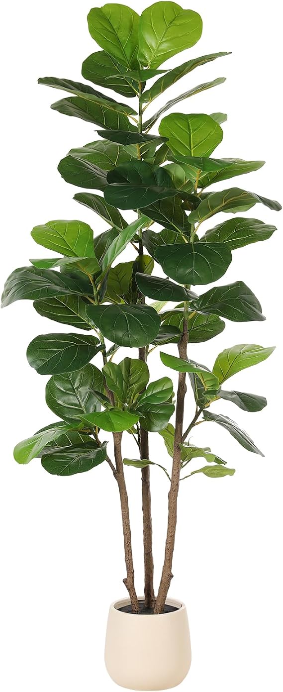 Realead 6ft Fiddle Leaf Fig Tree Artificial with Tall Exquisite Planter