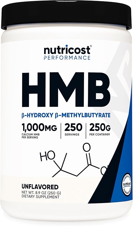 Nutricost HMB Powder (Beta-Hydroxy Beta-Methylbutyrate) 250 Grams | Gluten Free & GMO-Free