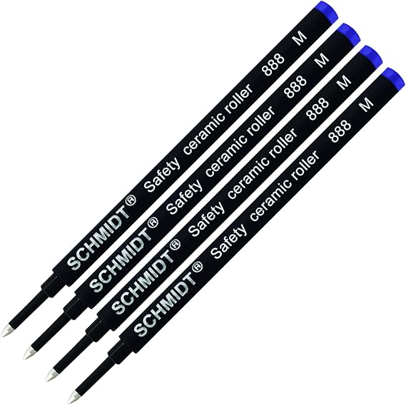 4 Pack - Blue-Schmidt 888 Medium Rollerball Refill