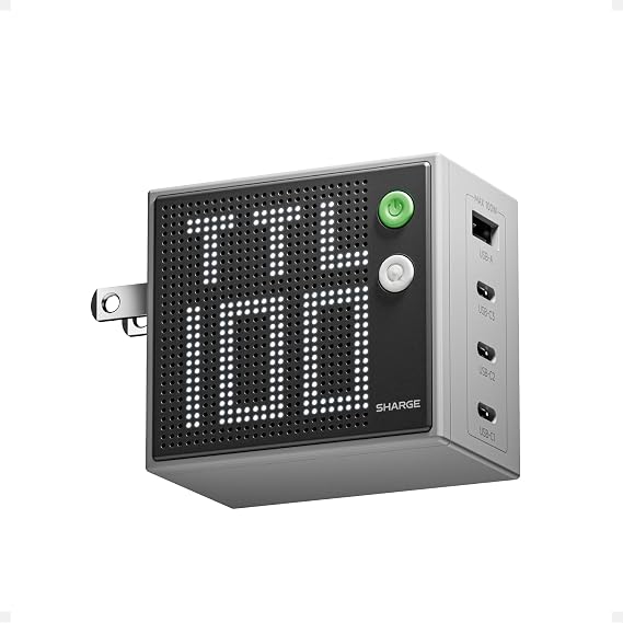 SHARGE 100W 4-Port GaN Charger, USB C Laptop Charger Block with Display
