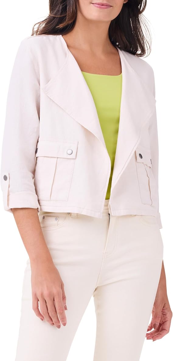 NIC+ZOE Women's Rumba Linen Moto Jacket