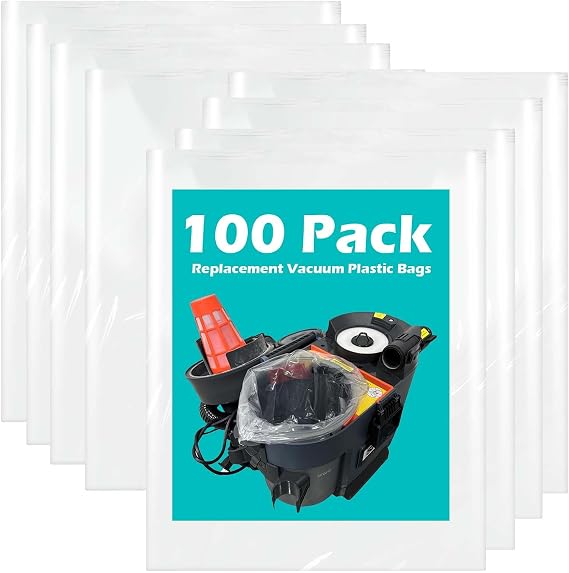 Shark Messmaster Accessories,Vacuum Plastic Bags Compatible with Shark MessMaster PortableWet Dry Vacuums VS100, VS101, VS100C(100PCS)
