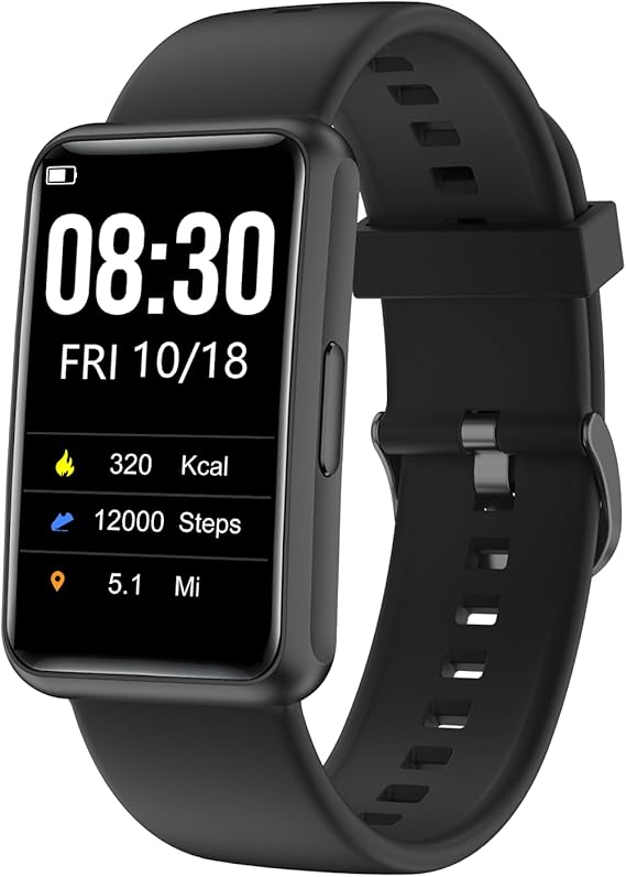 Cloudpoem Fitness Tracker No Bluetooth No APP/Phone Required, Fitness Watch for Men Women Parents Pedometer Watch with Sleep Tracker Steps Counter Alarm Clocks IP68 Waterproof (Black)