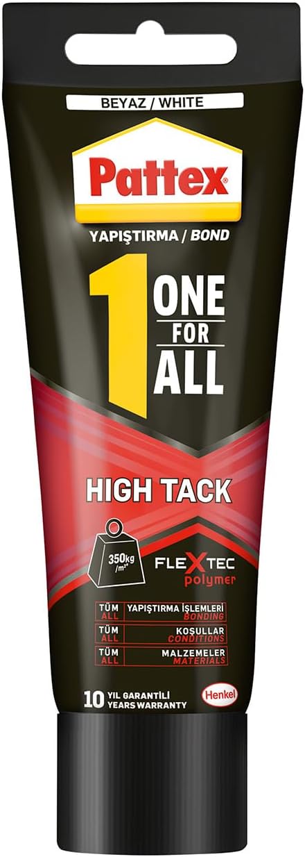 Pattex One for All High Tack, High Quality Mounting Adhesive, Strong Adhesive for All Surfaces, Professional Multi-Purpose Adhesive, 1x142g Tube