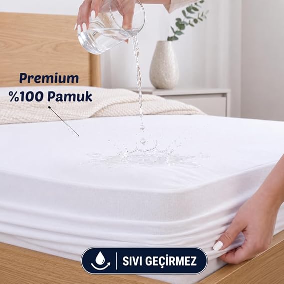 Formeya 100% Cotton Fitted Water Liquid Proof Mattress Protective Mattress Protective Mattress (180 x 200)