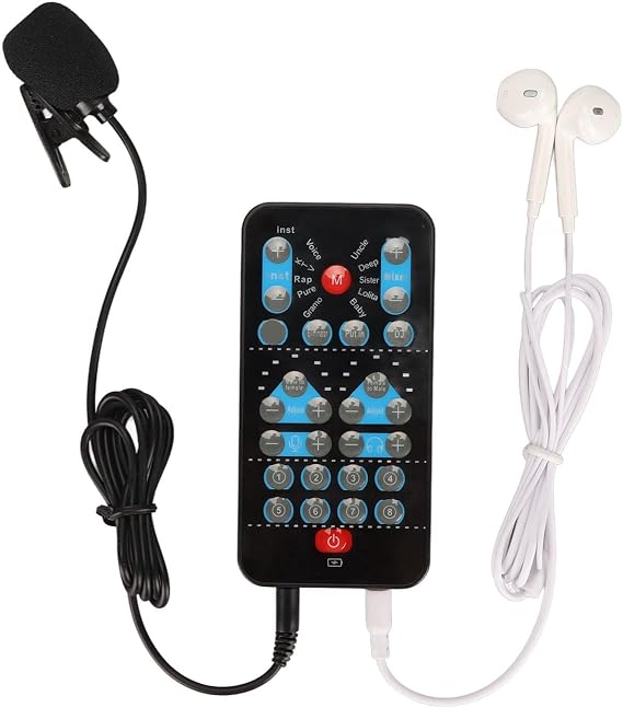 Voice Costume, Black Voice Changer with 8 Sound Effects for Mobile Phone