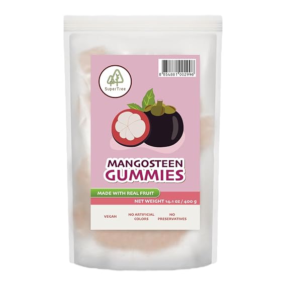 Tropical Fruit Gummies: Mangosteen - Vegan Chewy Candy Made with Real Fruit, No Preservatives, Exotiv Flavors from Thailand - 14Oz Resealable Bag (1, Mangosteen)