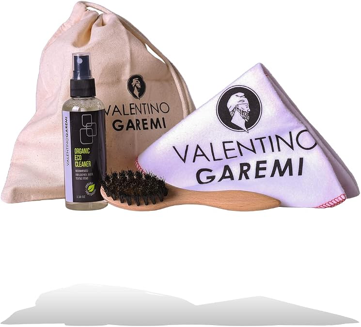 Suede and Nubuck Cleaning Kit Premium Shoe Care Set with Specialized Cleaning Solution, Horsehair Bristle Brush, and Large Cotton Cloth For Boots, Jackets, and Purses