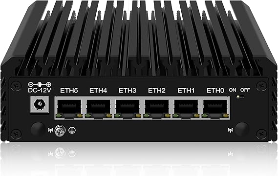 Mini PC Intel N150 N100 Upgrade , Firewall Micro Appliance Fanless Mini PC, 6-Port i226-V 2.5Gbps LAN Fanless Mini PC, OPNsense Mini PC, DDR5 8GB RAM 128GB SSD, 2-NVMe, SATA, 3-Screen Supported, USB-C, TF