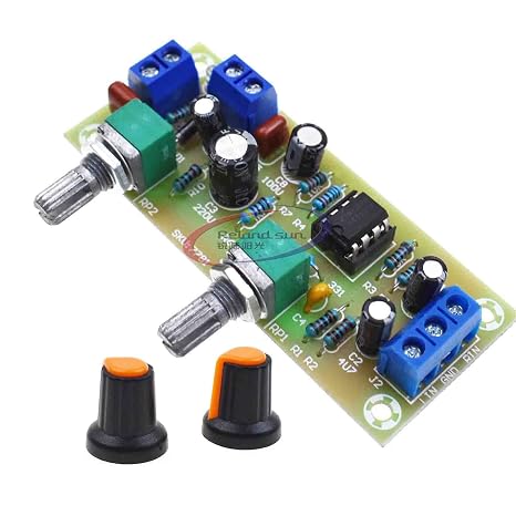 Reland Sun Preamplifier Low-Pass Filter Subwoofer Tone Board Tone Board Volume Control Amplifier Board, DC10-24V