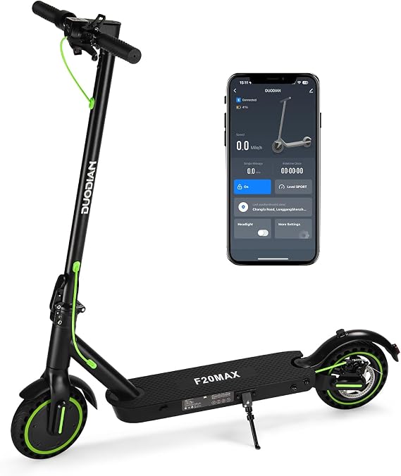 Electric Scooter Adults,Folding E Scooter with 350/500W Motor 19 Mph 18 Miles Range,8.5" Solid Tires Folding Commuting Motorized Kick Scooter (350W 19MPH 7.8AH 18 Miles Dual Rear Suspension - Green)