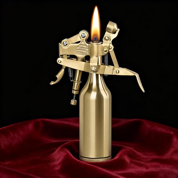 The Capitol Lighter, Vintage Trench Lighter Antique Kerosene Fluid Refillable Copper Lighters, Replica Classic Unique Table Lighters Collection Gift for Man Dad (Fuel Not Included)