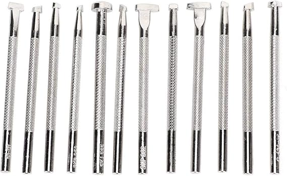 12-Piece Leather Stamping Tool Set, Saddle Making Stamps, Special Shape Punch for Handmade Art and Leatherworking