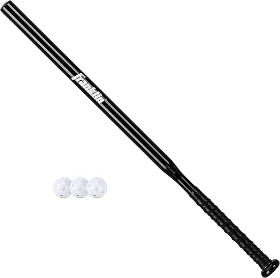 Franklin Sports Pro Elite Thin Bat Swing Trainer | Builds Hand-Eye Coordination, Lightweight Aluminum Design, Includes 3 Practice Balls, For Little League + Travel Ball Hitters