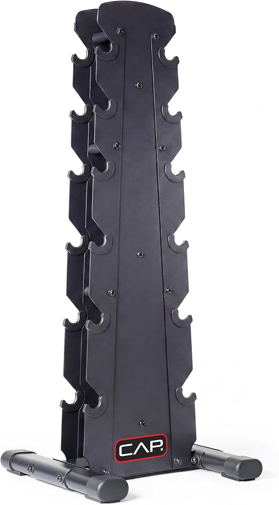 CAP 6-Tier Dumbbell Rack for Home Gym, 210lb Capacity, Heavy-Duty Weight Storage Rack for Hex Dumbbells, Space-Saving Steel Free Weight Stand, Multi-Level Dumbbell Storage Rack