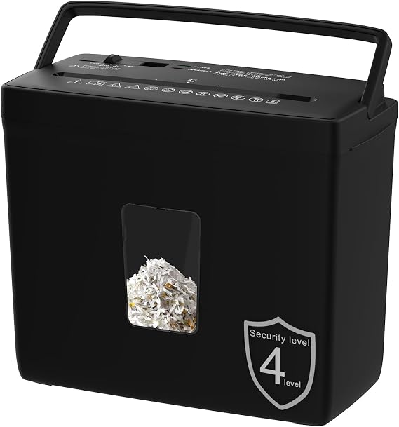Suntiko 5-Sheet Small Cross Cut Paper Shredder Black
