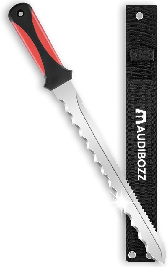Insulated knife: Sod Cutter 11.14-inch sharp blade, double-edged sod knife for outdoor, Lawn Repair, easy to carry (red)