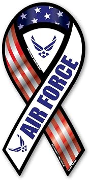 Magnet America Air Force Red, White, and Blue 2-in-1 Ribbon Magnet is 8" x 3.875" Made for Vehicles and Refrigerators