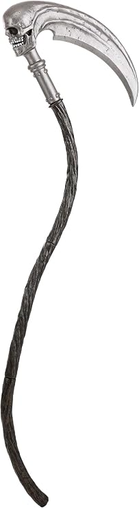 Grim Reaper Scythe Costume Accessory, 60 Inches Tall, Molded Plastic