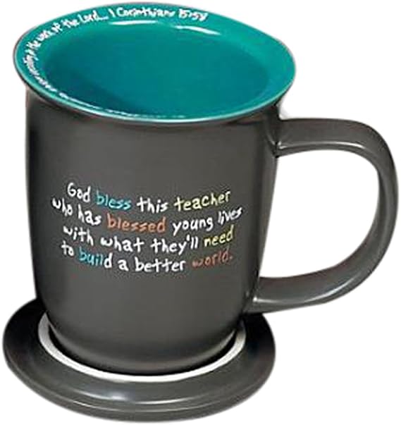 Abbey Gift Teacher Ceramic Mug & Coaster Set Mug, 2 Piece, Gray