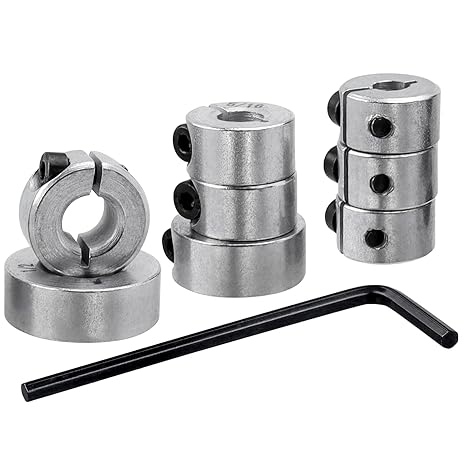 Mesee 8 Pieces Drill Bit Depth Stop Collar Rings, Split Ring Drill Depth Limiter Collars Spacing Positioner Locator Drilling Limit Ring - Imperial Size 1/2" 7/16" 3/8" 5/16" 1/4" 7/32" 3/16" 1/8"