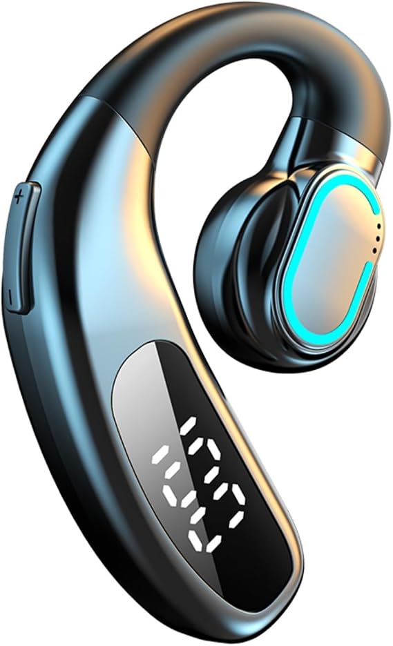 Bluetooth Single Headset,180 Rotatable Open Ear Wirless Earbud,36H Playtime Bluetooth 5.5 Earpiece,IPX5 Waterproof,LED Display Power Earphone for Business/Office/Driving/Sporting