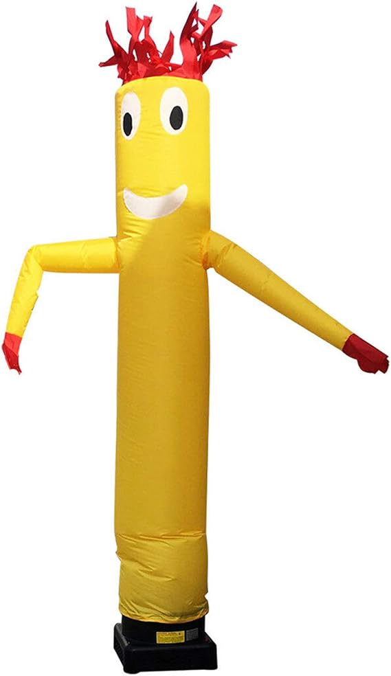 10ft Inflatable Tube Man, Yellow Outdoor Air Dancer with 13" Vent, Lightweight Advertising Inflatable for Grand Opening Party, Blower Not Included