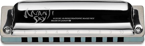 Suzuki M-20S-BB Manji Sky 10-Hole Diatonic Harmonica Key of Bb