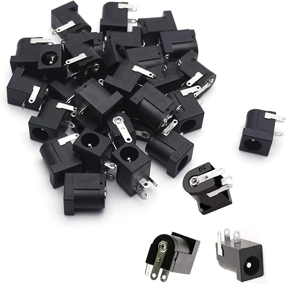 LYM 50PCS PCB Mount DC005 5.5 x 2.1 mm Female 3Pin DC Power Connector Socket Jack Plug