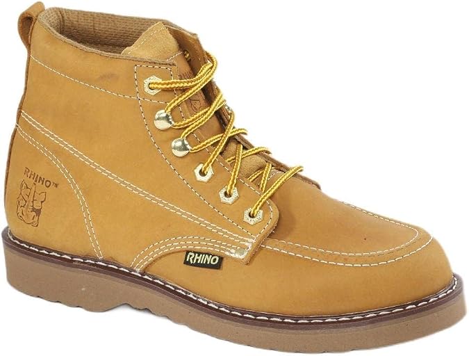 Rhino 62M26 6 inch Moc Toe Leather Work Boot - Tan7.5