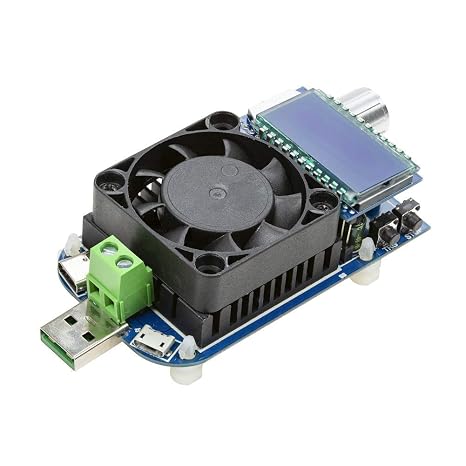 UCTRONICS Electronic USB Load Tester, Adjustable Discharge Resistor Module 35W, Test and Trigger QC2.0 QC3.0 AFC 9V FCP, Intelligent Temperature Control with Cooling Fan
