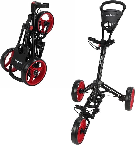 Golf X-Lite One-Click Folding Pull/Push Golf Cart Black/Red