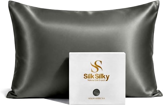 SilkSilky 30 Momme Pure Organic Silk Pillow Cases for Hair & Skin Standard