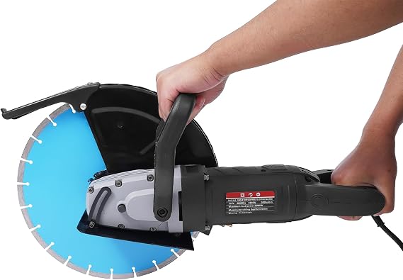 Electric Concrete Saw 14 Inch 5800W Corded, 5.31" Cutting Depth with Water Cooling System - Professional Cement Cutter for Reinforced Concrete, Masonry, Jobsite Construction