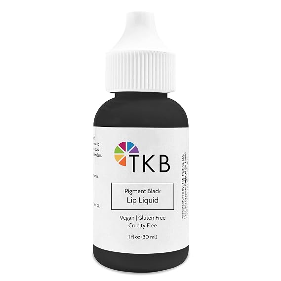 TKB Lip Liquid Color | Liquid Lip Color for TKB Gloss Base, DIY Lip Gloss, Pigmented Lip Gloss and Lipstick Colorant, Made in USA (1floz (30ml), Pigment Black)