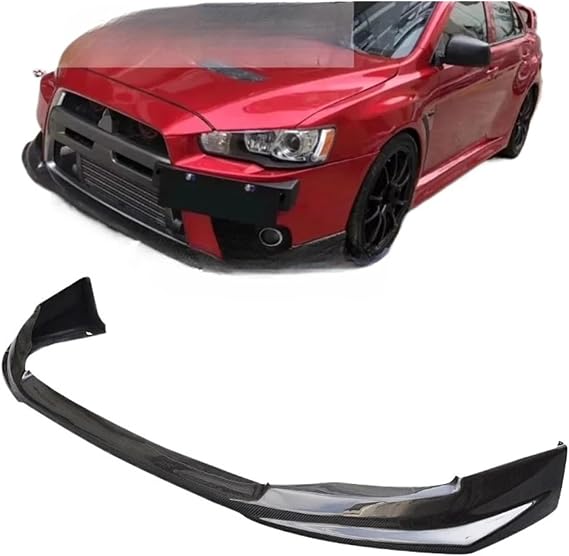 Carbon Fiber Front Splitter Spoiler Bumper Chin Lip H2 Style Compatible with Mitsubishi Evolution EVO X 10 Lancer 2008-2016 Auto Tuning, jiejie899203liu