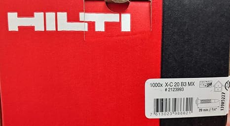 HIlti Concrete Nail X-C 20 B3 MX Direct Fastening