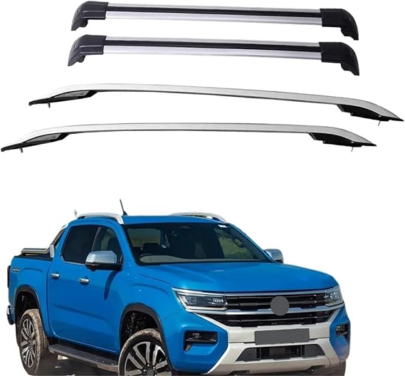 4Pcs Compatible for VW Amarok 2023 2024 Aluminum Roof Rail Racks Holder Cross Bar