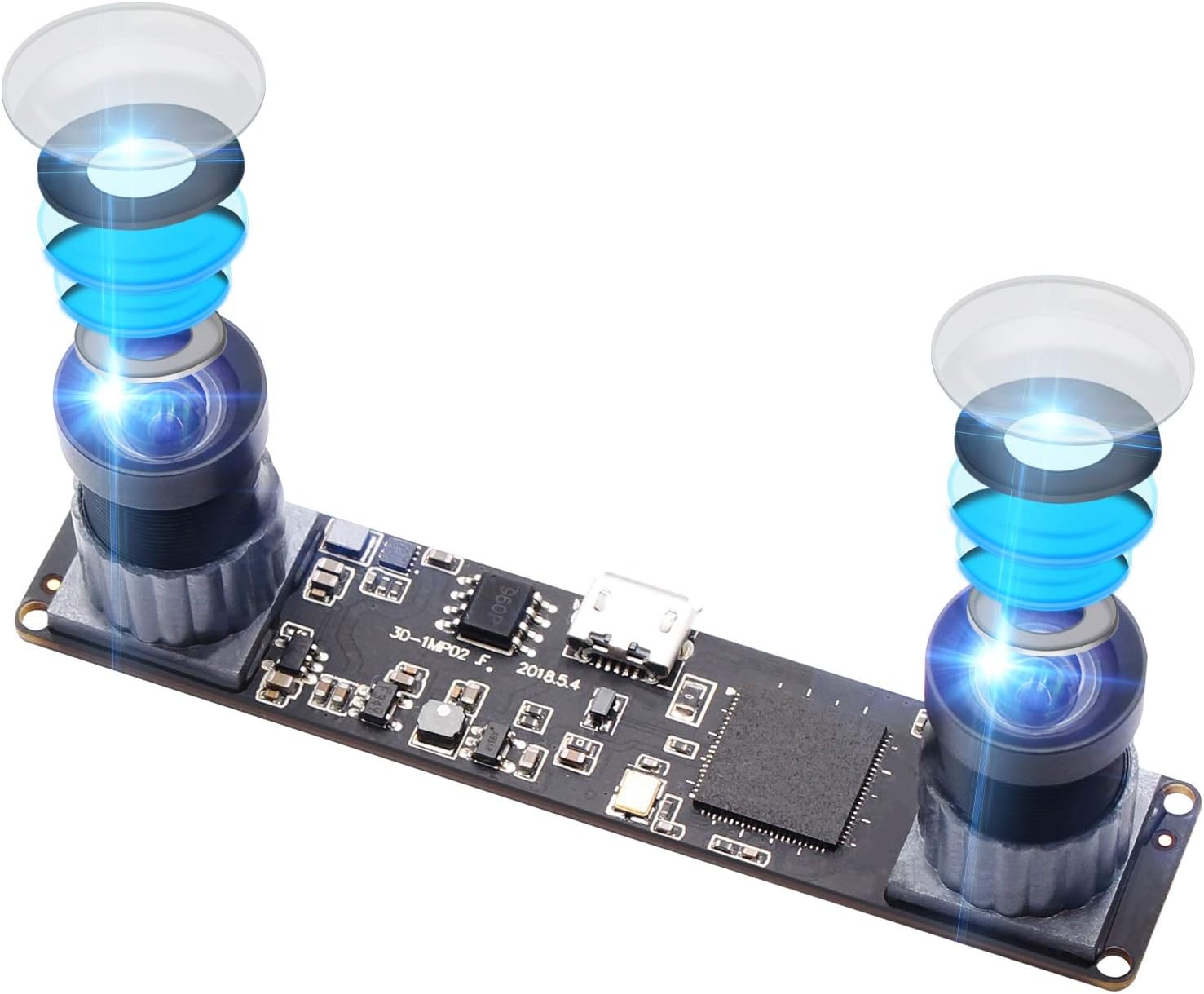 Synchronized Dual Lens Stereo USB Camera 1.3MP HD 960P Webcam 3D VR Web Camera Module with 13 CMOS OV9715 Image Sensor Industrial Camera USB2.0 Lightburn Camera Plug&Play for Android,Linux,Windows