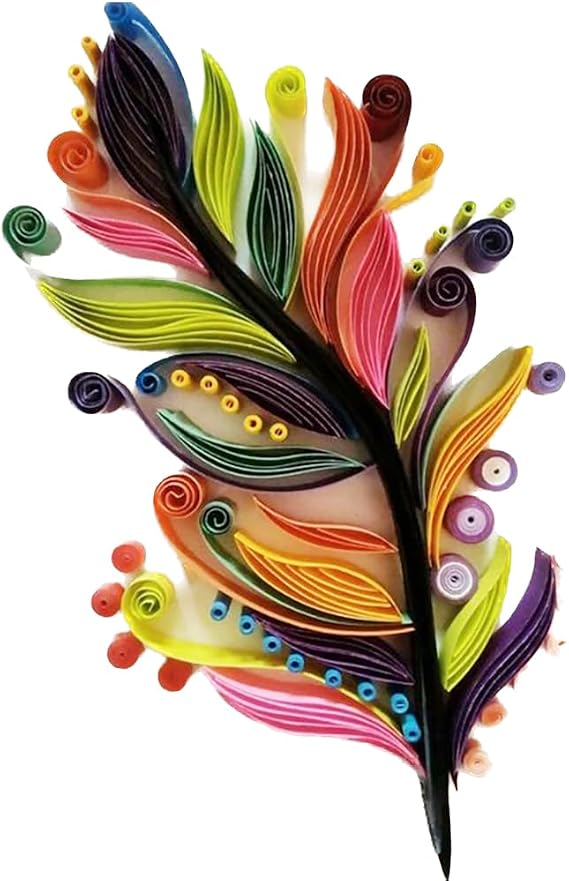 Feather Paper Quilling Kit Paper Quilling Adult Craft Great for DIY Craft Workshop, Home Decoration,Birthday Gift,Adult Friend interaction.It's Suitable for Adult and Craftsmen.Creative Stress Reliee