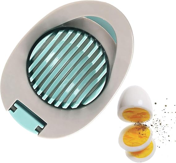Egg Slicer for Hard Boiled Eggs Cutter with Stainless Steel Wire Dishwasher Safe (Green)