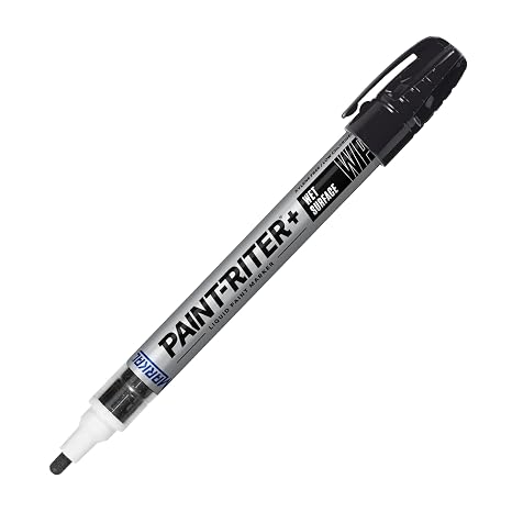 Markal 96933 Paint-Riter+ Wet Surface Liquid Paint Marker, Versatile Surface Compatibility, Bold Mark Size 1.8", Black