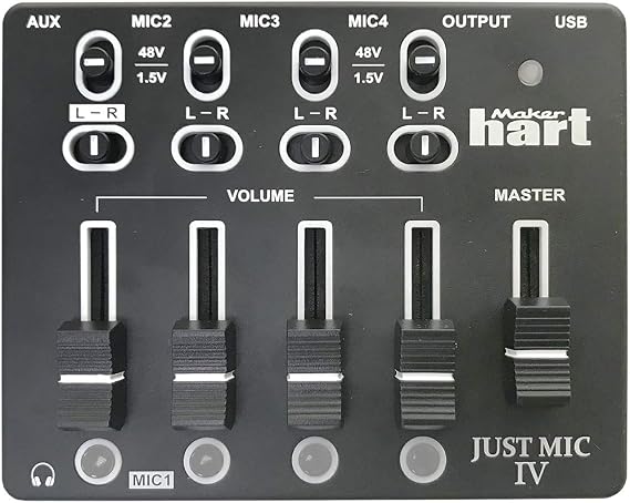 Maker hart Just Mic 4 mini Microphone Mixer 4 channels/Portable Phantom power/Audio Interface