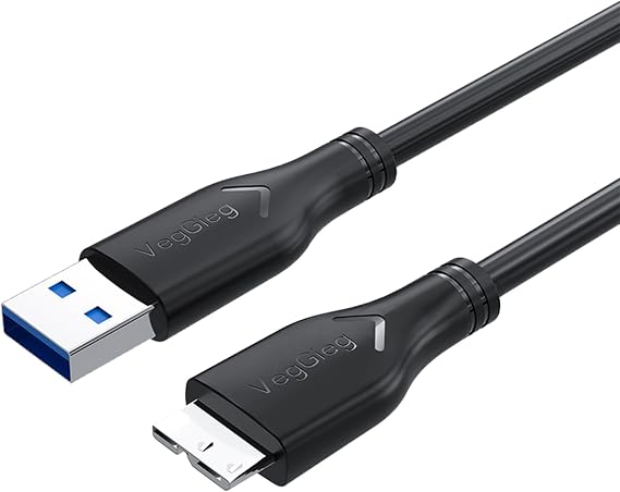 VegGieg USB 3.0 Micro B Charging and Data HDD Cable 1.5 Meters