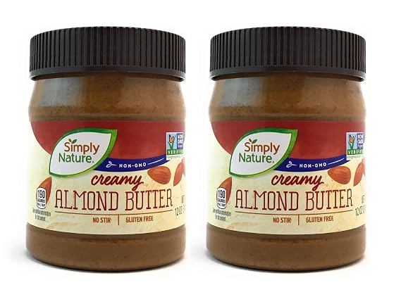 Simply Nature Creamy Almond Butter, 12 oz (Pack of 2)
