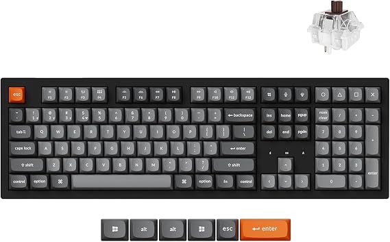 Keychron K10 Max RGB Full Size Mekanik Red Switch 2.4 GHz Kablosuz İngilizce Siyah Klavye
